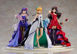 Fate/stay night ~15th Celebration Project~ Good Smile Company Saber, Rin Tohsaka and Sakura Matou ~15th Celebration Dress Ver.~ Premium Box - Sugoi Toys